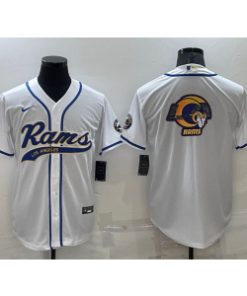 Nike Rams Blank White Vapor Baseball Logo Limited Men Jersey