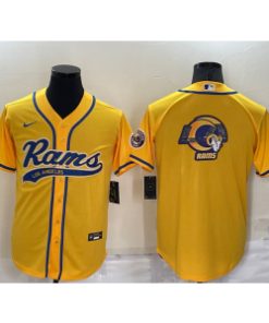 Nike Rams Blank Yellow Vapor Baseball Logo Limited Men Jersey