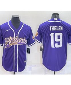 Nike Vikings 19 Adam Thielen Purple Vapor Baseball Limited Men Jersey