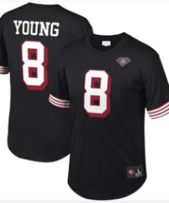 Men's San Francisco 49ers Steve Young throwback black jersey