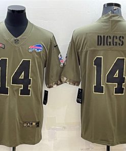 Men's Buffalo Bills #14 Stefon Diggs 2022 Olive Salute To Service Limited Stitched Jersey