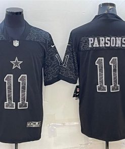 Men's Dallas Cowboys #11 Micah Parsons Black Reflective Limited Stitched Football Jersey