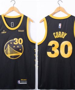 Men's Golden State Warriors #30 Stephen Curry Black FMVP Stitched Jersey