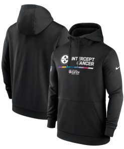 Men's Pittsburgh Steelers 2022 Black Crucial Catch Therma Performance Pullover Hoodie