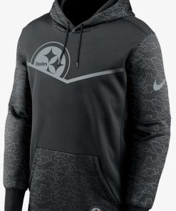Men's Pittsburgh Steelers Black Crucial Catch Therma Performance Pullover Hoodie