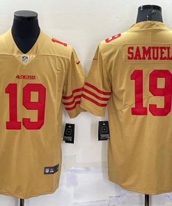 Men's San Francisco 49ers #19 Deebo Samuel 2022 New Gold Inverted Legend Stitched Football Jersey