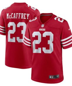 Men's San Francisco 49ers #23 Christian McCaffrey Red Stitched Jersey