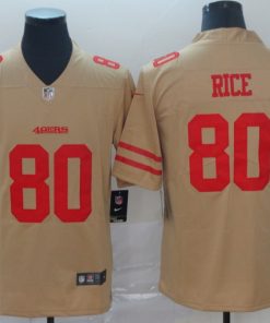 Men's San Francisco 49ers #80 Jerry Rice Gold Inverted Legend Stitched Football jersey