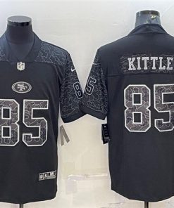 Men's San Francisco 49ers #85 George Kittle Black Reflective Limited Stitched Football Jersey
