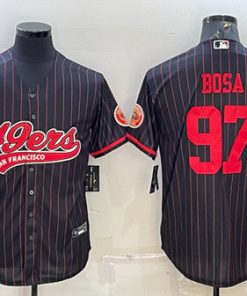 Men's San Francisco 49ers #97 Nick Bosa Black Cool Base Stitched Baseball Jersey