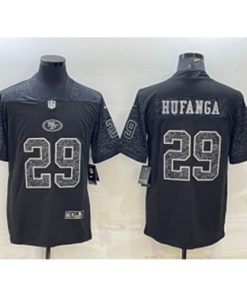 Nike 49ers 29 Talanoa Hufanga Black Reflective Vapor Limited Men Jersey