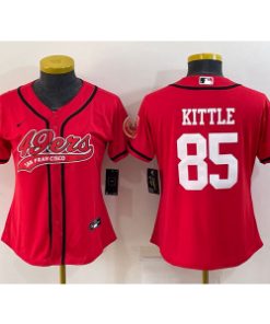 Nike 49ers 85 George Kittle Red Vapor Baseball Limited Women Jersey