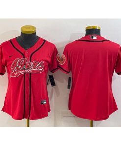 Nike 49ers Blank Red Vapor Baseball Limited Women Jersey