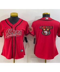 Nike 49ers Blank Red Vapor Baseball Logo Limited Women Jersey