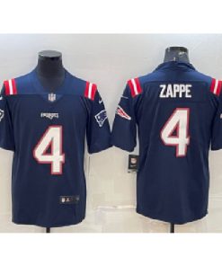 Nike Patriots 4 Bailey Zappe Blue Color Rush Limited Men Jersey