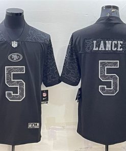 Nike San Francisco 49ers 5 Trey Lance Black Reflective Vapor Limited Men Jersey