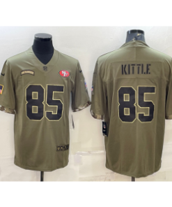 Nike San Francisco 49ers 85 George Kittle Olive 2022 Salute To Service Limited Men Jersey