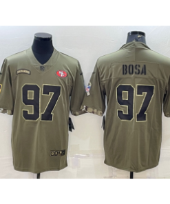 Nike San Francisco 49ers 97 Nick Bosa Olive 2022 Salute To Service Limited Men Jersey