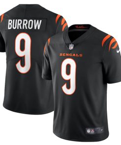 Women's Cincinnati Bengals #9 Joe Burrow Black Vapor Limited Stitched NFL Jersey(Run Smaller)