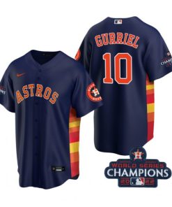 Astros 10 Yuli Gurriel Navy 2022 World Series Champions Cool Base Jersey