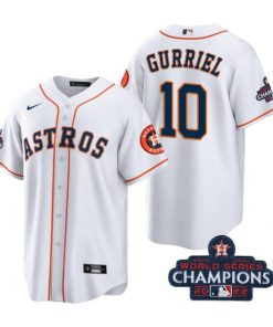 Astros 10 Yuli Gurriel White 2022 World Series Champions Cool Base Jersey