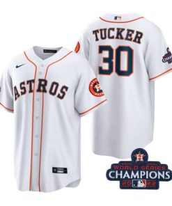 Astros 30 Kyle Tucker White 2022 World Series Champions Cool Base Jersey