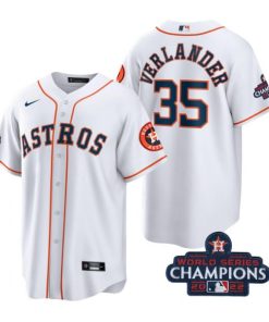 Astros 35 Justin Verlander White 2022 World Series Champions Cool Base Jersey