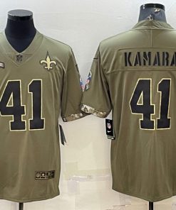 Men's New Orleans Saints #41 Alvin Kamara 2022 Olive Salute To Service Limited Stitched Jersey