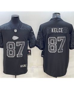 Nike Kansas City Chiefs 87 Travis Kelce Black Reflective Vapor Limited Men Jersey