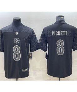 Nike Steelers 8 Kenny Pickett Black Reflective Vapor Limited Men Jersey