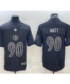 Nike Steelers 90 T.J. Watt Black Reflective Vapor Limited Men Jersey