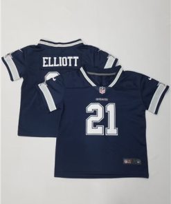 Toddlers Dallas Cowboys #21 Ezekiel Elliott Blue Stitched Baseball Jersey