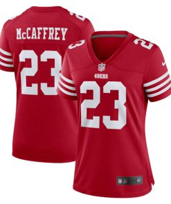Women's NFL San Francisco 49ers #23 Christian McCaffrey Red Vapor Untouchable Stitched Jersey(Run Small)