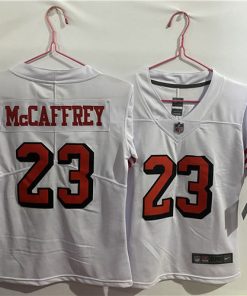 Youth NFL San Francisco 49ers #23 Christian McCaffrey White Color rush Limited Stitched Jersey