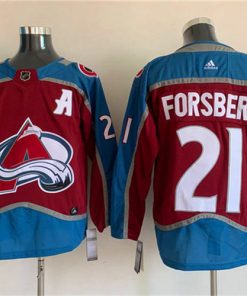 Men's Colorado Avalanche #21 Peter Forsberg Burgundy Stitched Jersey