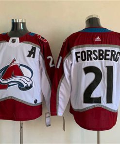 Men's Colorado Avalanche #21 Peter Forsberg White Stitched Jersey