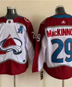 Men's Colorado Avalanche #29 Nathan MacKinnon White Stitched Jersey