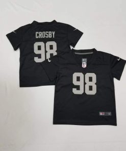 Toddlers Las Vegas Raiders #98 Maxx Crosby  Black Stitched Jersey