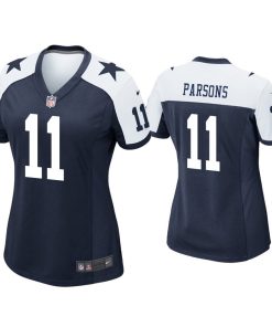 Women's Dallas Cowboys #11 Micah Parsons Thanks giving blue Stitched Jersey(Run Small)