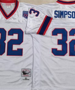 Buffalo Bills White #32 SIMPSON throwback stitched jerseys