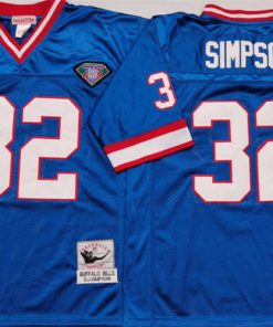 Buffalo Bills blue #32 SIMPSON throwback stitched jerseys
