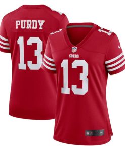 Women's San Francisco 49ers #13 Brock Purdy Red Stitched Jersey(Run Small)