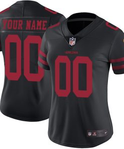 Women's San Francisco 49ers Customized Black Vapor Untouchable Limited Stitched NFL Jersey