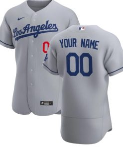 Los Angeles Dodgers Grey Custom Patch Jersey
