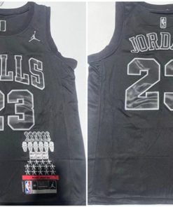 Men's Chicago Bulls #23 Michael Jordan Black Stitched Basketball Jersey