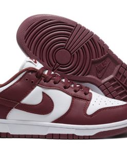 Men's Dunk Low Burgundy White Shoes 084