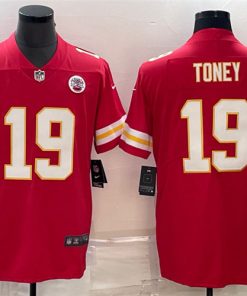 Men’s Kansas City Chiefs #19 Kadarius Toney Red Vapor Untouchable Limited Stitched Football Jersey