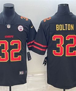 Men's Kansas City Chiefs #32 Nick Bolton Black Red Gold Vapor Untouchable Limited Stitched Jersey