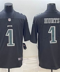 Men's Philadelphia Eagles #1 Jalen Hurts Black Vapor Untouchable Limited Stitched Jersey