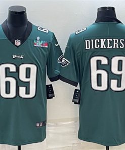 Men's Philadelphia Eagles #69 Landon Dickerson Green Super Bowl LVII Patch Vapor Untouchable Limited Stitched Jersey